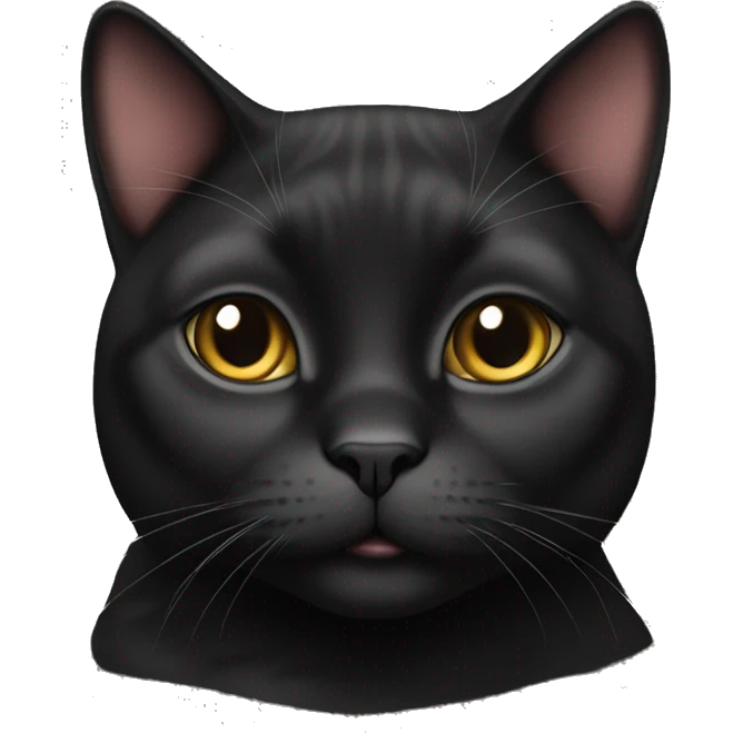 Fat black female cat  emoji