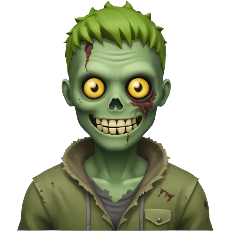 smiling zombie
looks like the husk from fortnite save the world games
zombie skulls emoji