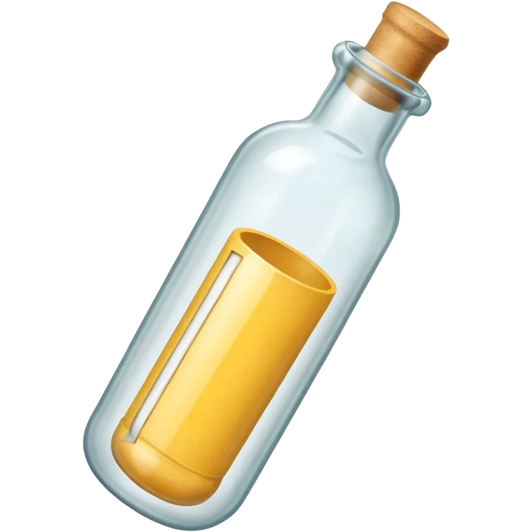 A Message Bottle, letter inside emoji
