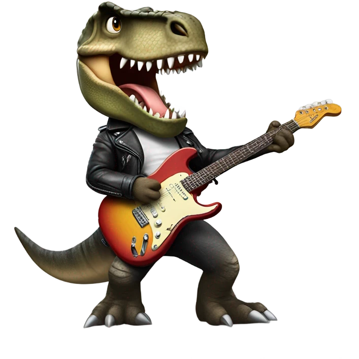 dinosaur heavy metal emoji