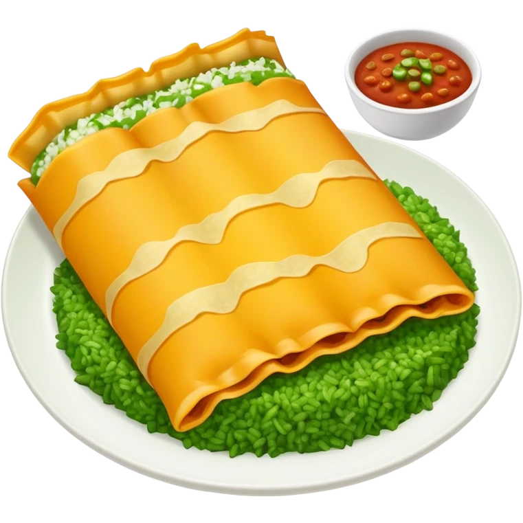 Beef enchiladas and a side of green rice emoji