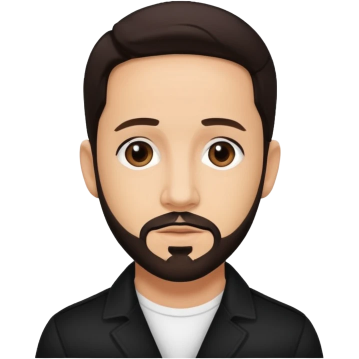 AJ McLean with dark brown hair emoji