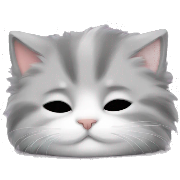 Fluffy kitten sleeping emoji