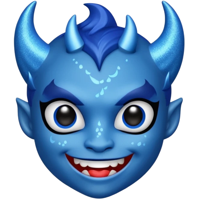 glitter azul little devil emoji