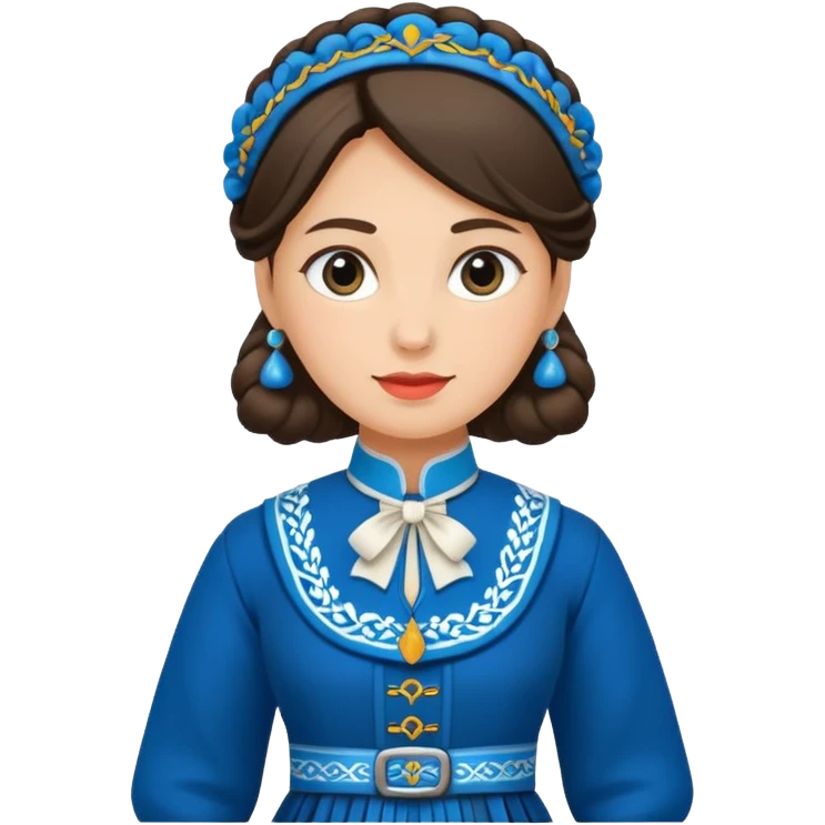 woman wearing traditional blue bunad emoji