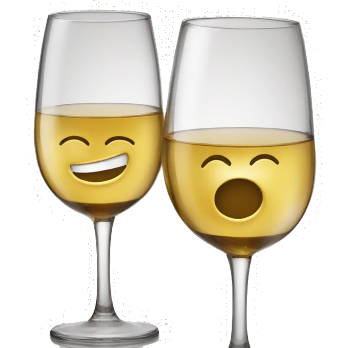 2 Solid gold Wine shaped glasses cheers emoji
