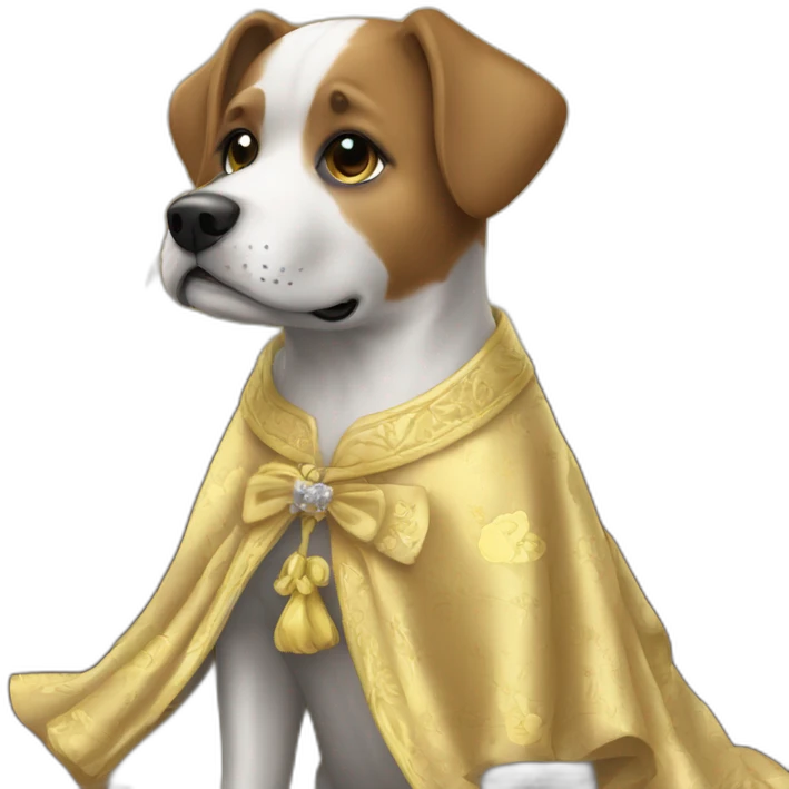 Chien avec une robe emoji