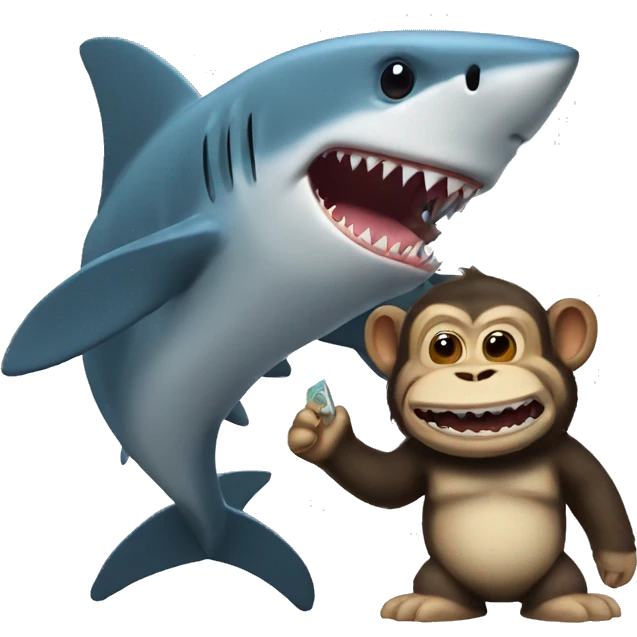 shark and monkey emoji