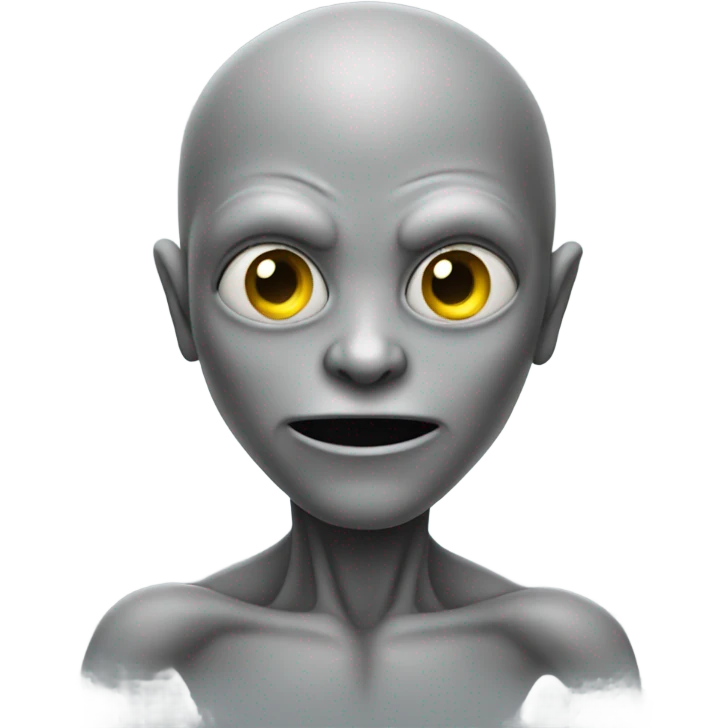 alien gray full gray body front view emoji