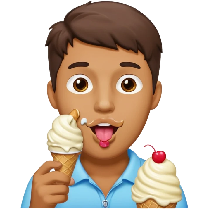 Uomo che lecca il gelato emoji