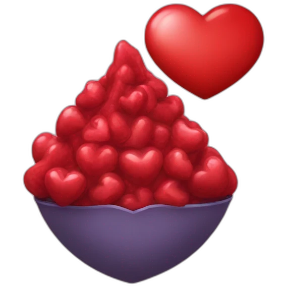 Coeur rouge entouré de coeur emoji