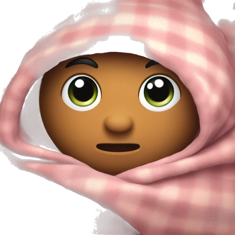 Cute, cosy emoji face with blanket  emoji