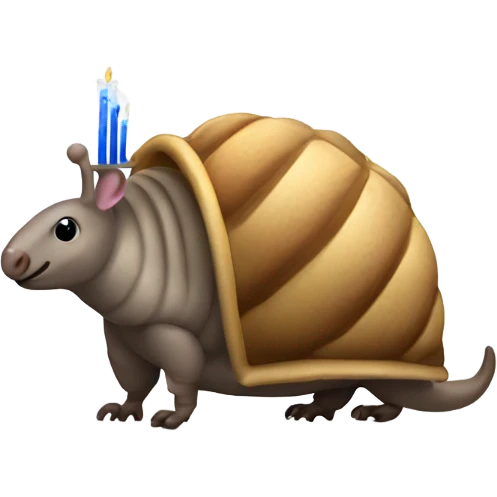 Armadillo with menorah emoji