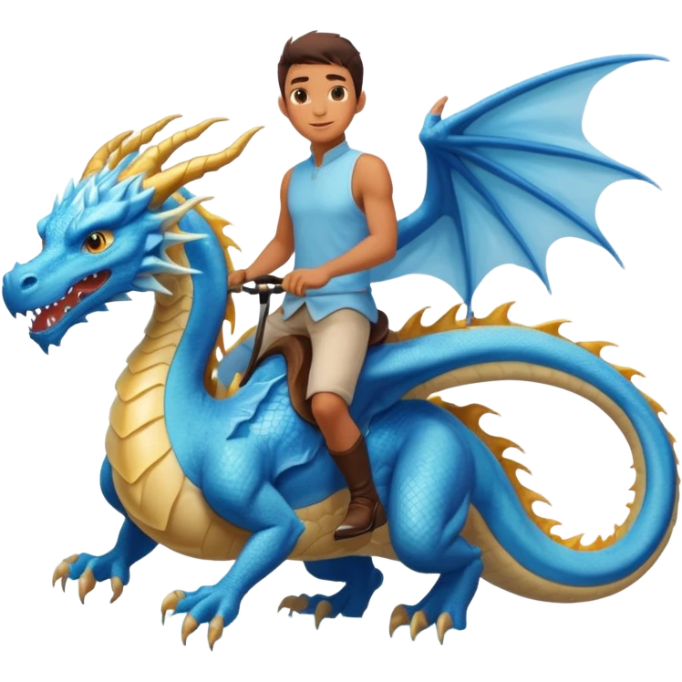 man riding light blue air elemental dragon emoji