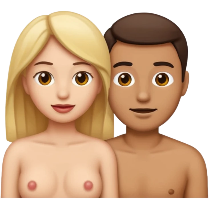 Female and male emoji having sex missionary style emoji