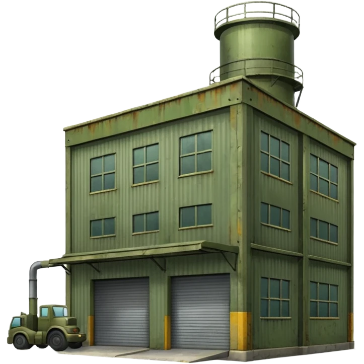 military green warehouse emoji