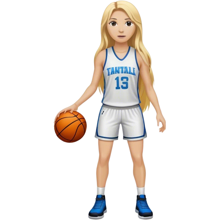 full body white female basketball head coach with long blonde hair  emoji