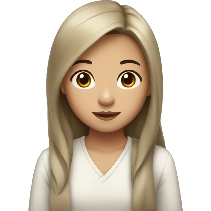 Small Asian girl with tan skin, brown eyes, and long black hair emoji