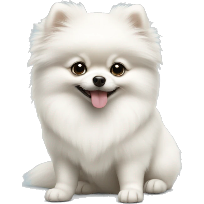 White baby Pomeranian  emoji