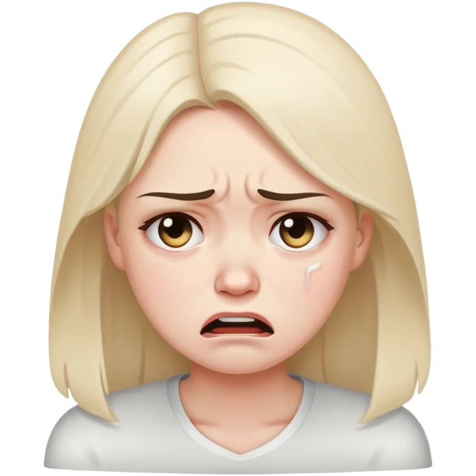 angry and sad crying woman who avoid the communication emoji