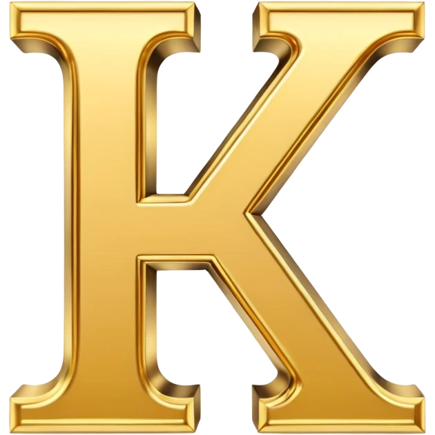La lettre K en or emoji