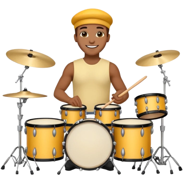 yellow drummer at drum kit emoji