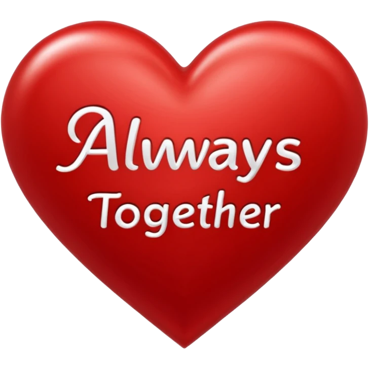 Words "Always Together" heart shaped emoji