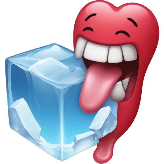 tongue licking on an icecube emoji
