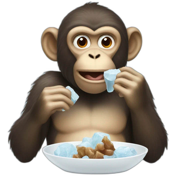 Monkey eating ice emoji