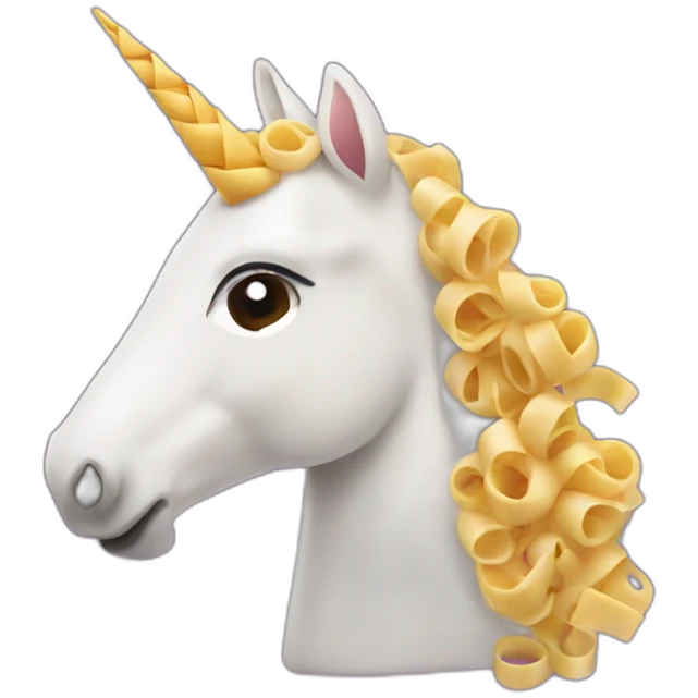 unicorn with pasta and cheese emoji
