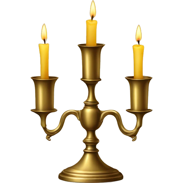 brass vintage candlestick for three candles  emoji