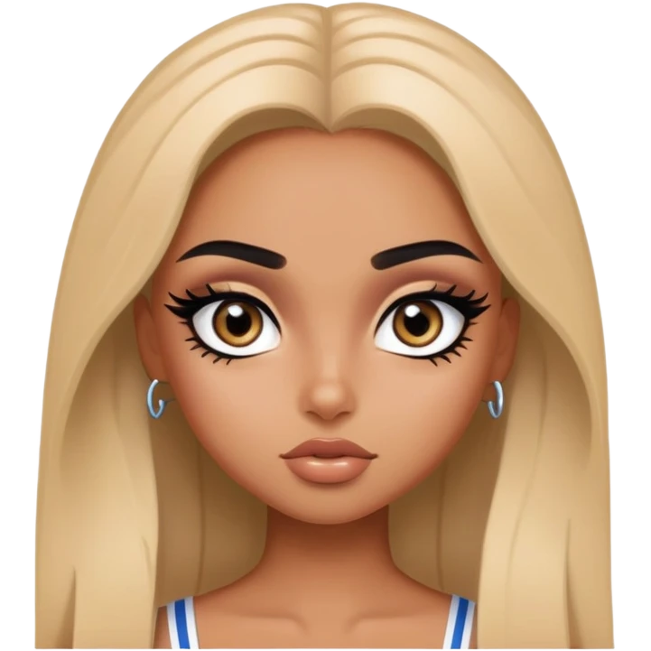 israeli, pretty eyes, black eyeliner, pretty bratz baddie emoji