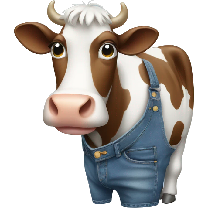 Cow wearing jeans emoji