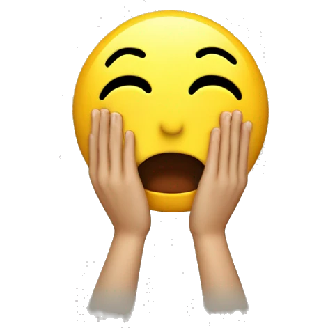 shocked yellow-faced emoji with hands on head emoji