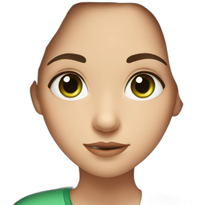 brunet girl with long brown hair and green eyes emoji