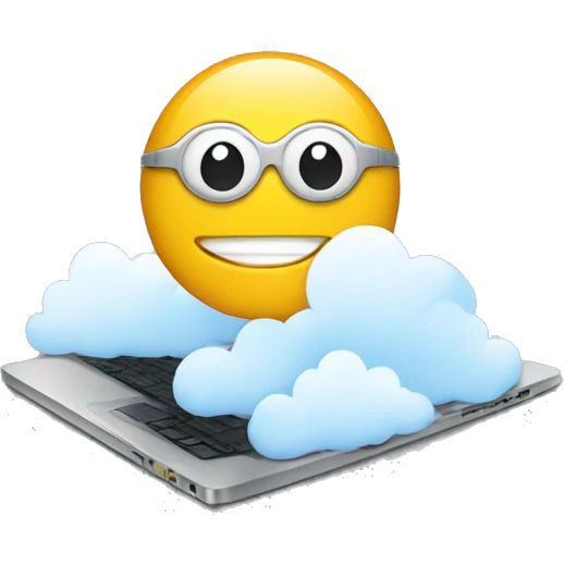 Laptop with api cloud emoji