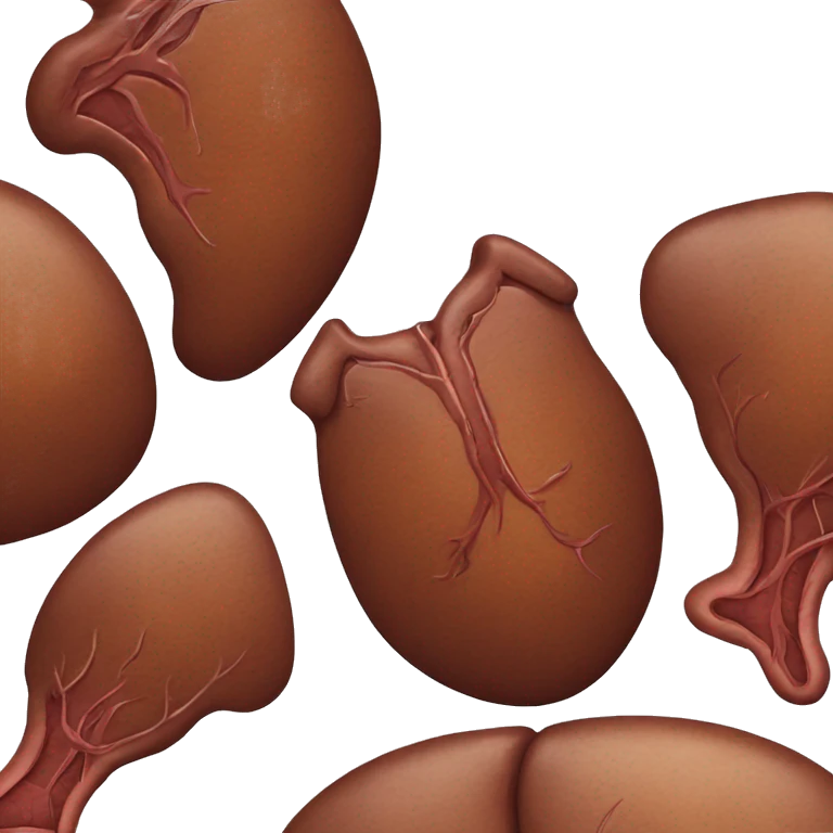 “A detailed illustration of a human liver, showing its shape, texture, and rich brown color, with subtle shading for depth.” emoji