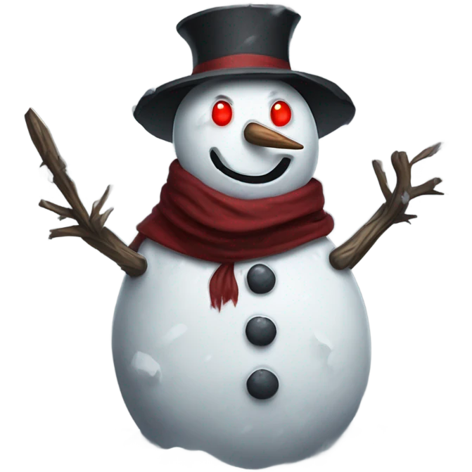 Scary snowman emoji