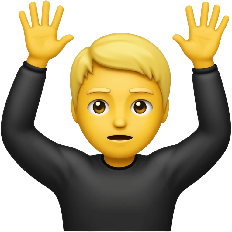 emoji unhappily surrendering with arms up emoji