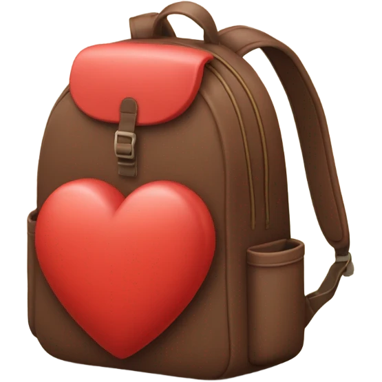 backpack in the shape of a heart emoji