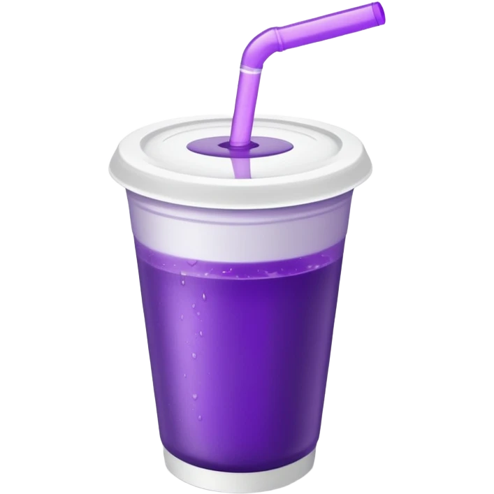  White styro cup without straw eith purple juice inside visible from the top only emoji