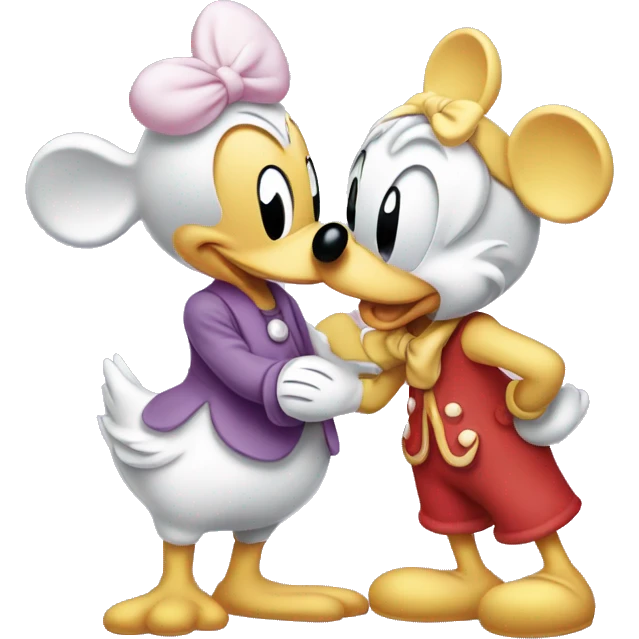 Mickey Mouse kissing Daisy Duck  emoji