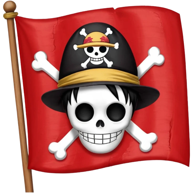 One piece Luffy flag emoji