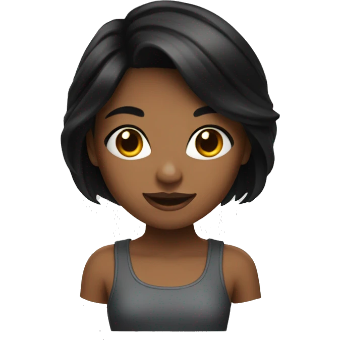 girl swing black hair emoji