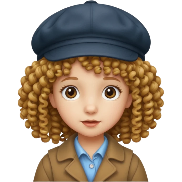 a little girl kid with curly hair, deerstalker emoji