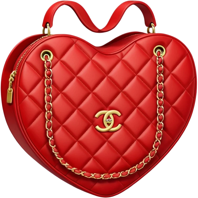 chanel heart red color bag emoji