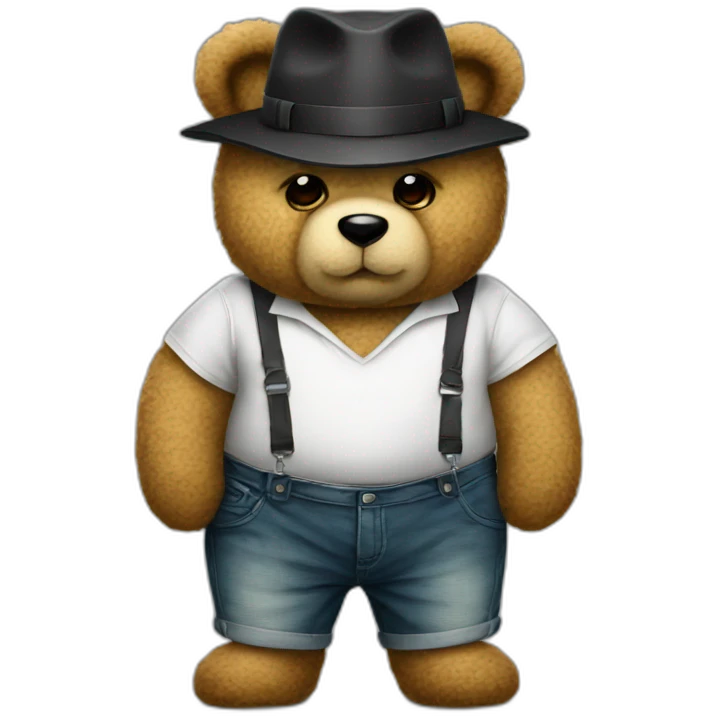 Gangster Cute chubby teddy bear  emoji