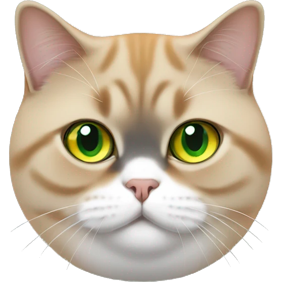 Orange Green eyed fat British shorthair cat  emoji