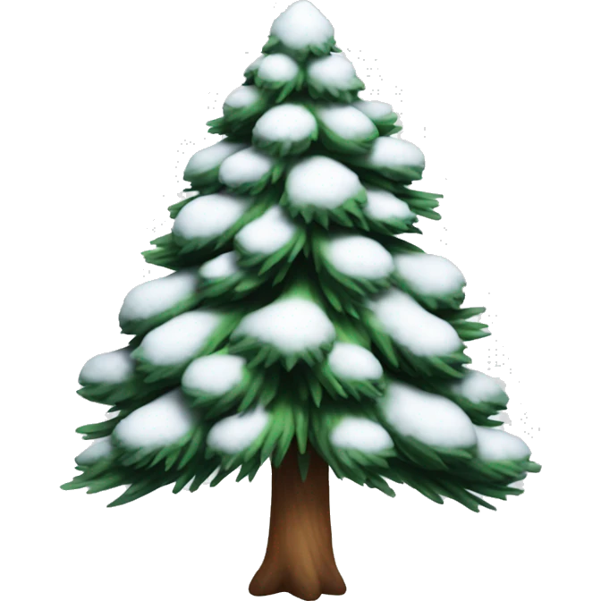 pine tree has snow emoji