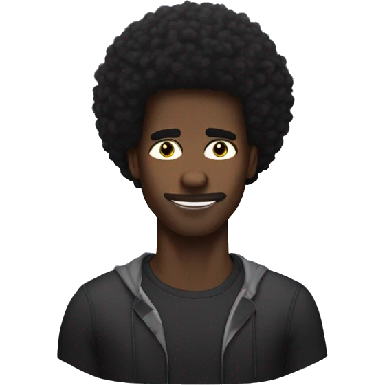 black man in a shortcut afro, with white lightning eyes and lightning behind him saying "you should..." emoji